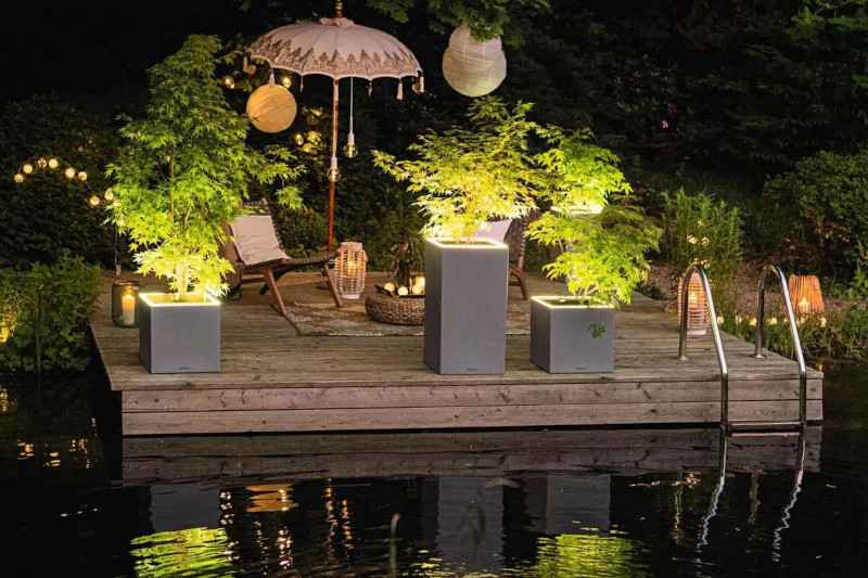 CANTO Premium High LED Αυτοποτιζόμενη Πλαστική Γλάστρα Lechuza